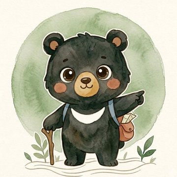 배낭을 멘 반달가슴곰